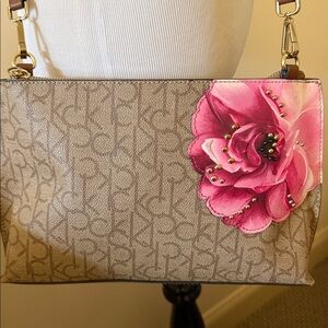 Calvin Klein Sonoma Floral Beige and Pink Crossbody Bag